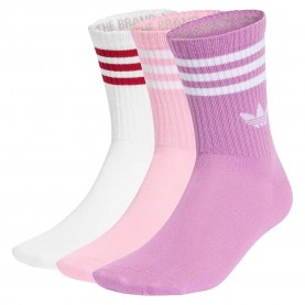 Чорапи Adidas Originals 3 Stripes crew socks 3 units - Multicolor (Preloved Purple / Bliss Pink / White) чорапи,мъжки,чорапи,дамски,чорапи,adidas,originals,3,stripes,crew,socks,3,units,multicolor,(preloved,purple,bliss,pink,white)