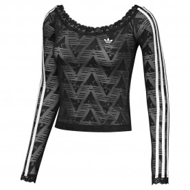 тениска,мъжки,тениски,дамски,тениски,adidas,originals,lace,bardot,long,sleeve,t,shirt,black,(black)