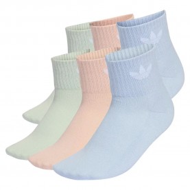 Чорапи Adidas Originals Mid Ankle socks 6 units - Multicolor (Blush Pink / Linen Green / Crystal Sky) чорапи,мъжки,чорапи,дамски,чорапи,adidas,originals,mid,ankle,socks,6,units,multicolor,(blush,pink,linen,green,crystal,sky)