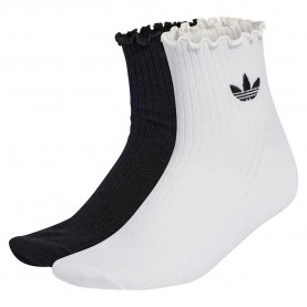 Чорапи Adidas Originals Ruffle Quarter socks - White / Black (White / Black) чорапи,мъжки,чорапи,дамски,чорапи,adidas,originals,ruffle,quarter,socks,white,black,(white,black)