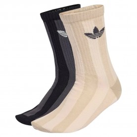 Чорапи Adidas Originals Striped crew socks 2 units - Beige / Black (Crystal Linen / Stone Khaki / Utility Black / Black) чорапи,мъжки,чорапи,дамски,чорапи,adidas,originals,striped,crew,socks,2,units,beige,black,(crystal,linen,stone,khaki,utility,black,black)