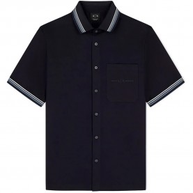 Риза с къс ръкав Armani exchange XM002110_AF22640 short sleeve shirt - Blue (Deep Navy) риза,с,къс,ръкав,дамски,ризи,мъжки,ризи,armani,exchange,xm002110,af22640,short,sleeve,shirt,blue,(deep,navy)