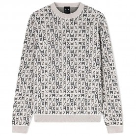 суичър,мъжки,пуловери,armani,exchange,xm002441,af22252,hoodie,beige,(cream,allover,print,logo)