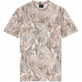 Тениска Armani exchange XM002502_AF10358 short sleeve T-shirt - Beige (Cream Leaf Allover Print B) тениска,мъжки,тениски,дамски,тениски,armani,exchange,xm002502,af10358,short,sleeve,t,shirt,beige,(cream,leaf,allover,print,b)