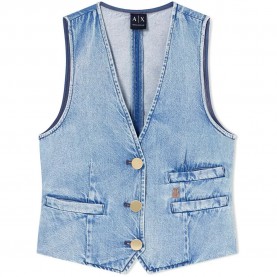 Елек Armani exchange XW002263_AF21338 vest - Blue (Blue Denim) елек,дамски,жилетки,armani,exchange,xw002263,af21338,vest,blue,(blue,denim)