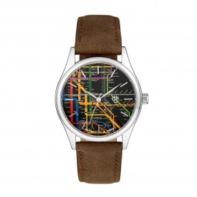 часовник,часовници,chpo,brand,vintage,new,york,bezel,watch,brown,(silver)