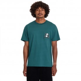 Тениска Volcom Parted Out Pocket short sleeve T-shirt - Green / Blue (Rifle Green) тениска,мъжки,тениски,дамски,тениски,volcom,parted,out,pocket,short,sleeve,t,shirt,green,blue,(rifle,green)