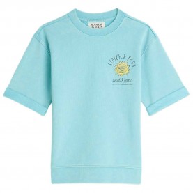 Риза с къс ръкав Scotch & soda 183027 short sleeve sweatshirt - Blue (Milky Blue) риза,с,къс,ръкав,детски,блузи,scotch,&,soda,183027,short,sleeve,sweatshirt,blue,(milky,blue)