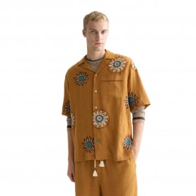 риза,с,къс,ръкав,дамски,ризи,мъжки,ризи,scotch,&,soda,183067,linen,relaxed,fit,short,sleeve,shirt,brown,(cathay,spice)