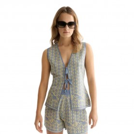 Елек Scotch & soda U9A01247T knitted vest - Beige (Cactus Stripe Placed Raffia) елек,мъжки,пуловери,дамски,пуловери,scotch,&,soda,u9a01247t,knitted,vest,beige,(cactus,stripe,placed,raffia)