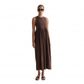 Рокля Scotch & soda UFU01424T sleeveless midi dress - Brown (Hot Fudge) рокля,дамски,поли,и,рокли,scotch,&,soda,ufu01424t,sleeveless,midi,dress,brown,(hot,fudge)