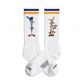 чорапи,мъжки,чорапи,jimmy,lion,athletic,road,runner,vs,coyote,long,socks,white,(white)