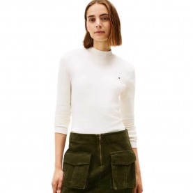 тениска,мъжки,тениски,дамски,тениски,tommy,hilfiger,cody,slim,fit,long,sleeve,high,neck,t,shirt,white,(ivory,silk)