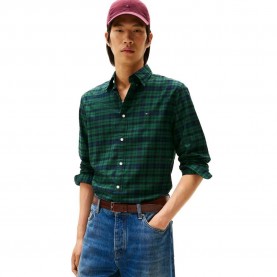 Карирана риза Tommy hilfiger MW0MW41493 long sleeve shirt - Green (Preppy Navy / Check) карирана,риза,мъжки,ризи,tommy,hilfiger,mw0mw41493,long,sleeve,shirt,green,(preppy,navy,check)