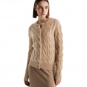 Жилетка Tommy hilfiger WW0WW47463 cardigan - Brown (Safari Canvas Heather) жилетка,дамски,пуловери,дамски,плетени,дрехи,tommy,hilfiger,ww0ww47463,cardigan,brown,(safari,canvas,heather)