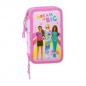 Safta Barbie pencil case 28 pieces - Pink (Multicolor) канцеларски,принадлежности,safta,barbie,pencil,case,28,pieces,pink,(multicolor)