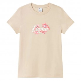 Тениска Puma Floral Graphic Cat short sleeve T-shirt - Beige (Alpine Snow) тениска,мъжки,тениски,дамски,тениски,puma,floral,graphic,cat,short,sleeve,t,shirt,beige,(alpine,snow)
