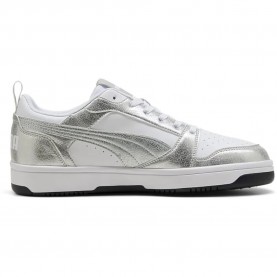 Маратонки Puma Rebound V6 Metallic Whisper trainers - White (Puma White / Feather Grey / Puma Silver / Puma Black) маратонки,мъжки,маратонки,дамски,маратонки,puma,rebound,v6,metallic,whisper,trainers,white,(puma,white,feather,grey,puma,silver,puma,black)