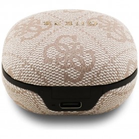 слушалки,слушалки,guess,4g,classic,metal,logo,wireless,earphones,beige,(pink)