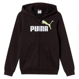 Блуза Puma Ess 2 Color Big Logo full zip sweatshirt - Black (Puma Black) блуза,детски,блузи,puma,ess,2,color,big,logo,full,zip,sweatshirt,black,(puma,black)