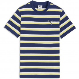Тениска Puma Ess Elevated Striped short sleeve T-shirt - Blue (Blue Jewel) тениска,мъжки,тениски,дамски,тениски,puma,ess,elevated,striped,short,sleeve,t,shirt,blue,(blue,jewel)
