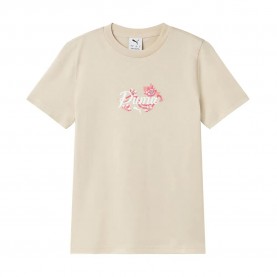 тениска,мъжки,тениски,дамски,тениски,puma,floral,graphic,cat,short,sleeve,t,shirt,beige,(alpine,snow)