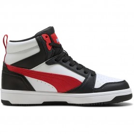 маратонки,мъжки,маратонки,дамски,маратонки,puma,rebound,v6,mid,trainers,white,(puma,white,candy,apple,puma,black)