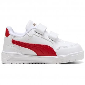 Маратонки Puma Shuffle Downtown Lo V trainers - White (Puma White / Candy Apple / Puma Gold) маратонки,мъжки,маратонки,дамски,маратонки,puma,shuffle,downtown,lo,v,trainers,white,(puma,white,candy,apple,puma,gold)