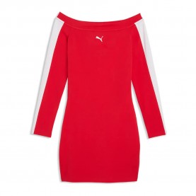 Рокля Puma T7 long sleeve short dress - Red (For All Time Red) рокля,дамски,поли,и,рокли,puma,t7,long,sleeve,short,dress,red,(for,all,time,red)