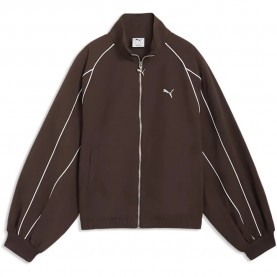 блуза,дамски,блузи,puma,t7,piping,relaxed,fit,full,zip,sweatshirt,brown,(chocolate,brown)
