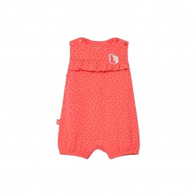 Boboli 113038 sleeveless pelele - Orange (Polka Dot Print) детски,пижами,boboli,113038,sleeveless,pelele,orange,(polka,dot,print)