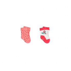 Чорапи Boboli 193003 socks 2 pairs - White / Pink (Geranium) чорапи,мъжки,чорапи,дамски,чорапи,boboli,193003,socks,2,pairs,white,pink,(geranium)
