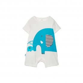 Boboli 213039 short sleeve pelele - White (Chemical White) детски,пижами,boboli,213039,short,sleeve,pelele,white,(chemical,white)