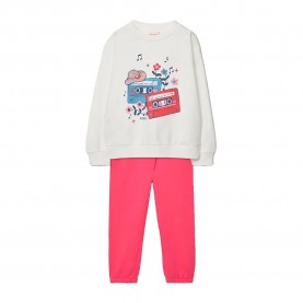 Анцуг Boboli 303174 tracksuit - White / Pink (Chemical White) анцуг,детски,анцузи,boboli,303174,tracksuit,white,pink,(chemical,white)