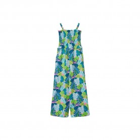 Гащеризон Boboli 413031 sleeveless jumpsuit - Green / Blue (Palms Print) гащеризон,детски,облекла,за,момичета,boboli,413031,sleeveless,jumpsuit,green,blue,(palms,print)