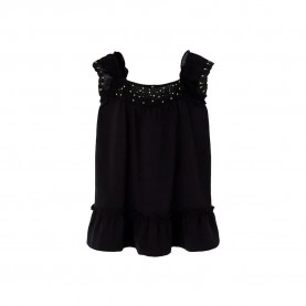 Рокля Boboli 423111 sleeveless dress - Black (Black) рокля,дамски,поли,и,рокли,boboli,423111,sleeveless,dress,black,(black)