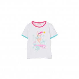 Тениска Boboli 443001 short sleeve T-shirt - White (White) тениска,мъжки,тениски,дамски,тениски,boboli,443001,short,sleeve,t,shirt,white,(white)