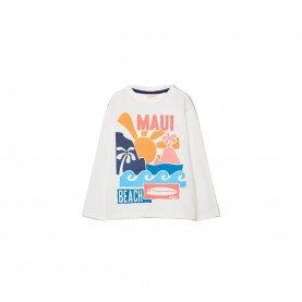 Тениска Boboli 503020 long sleeve T-shirt - White (Chemical White) тениска,мъжки,тениски,дамски,тениски,boboli,503020,long,sleeve,t,shirt,white,(chemical,white)