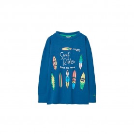 Тениска Boboli 613000 long sleeve T-shirt - Blue (Blue) тениска,мъжки,тениски,дамски,тениски,boboli,613000,long,sleeve,t,shirt,blue,(blue)