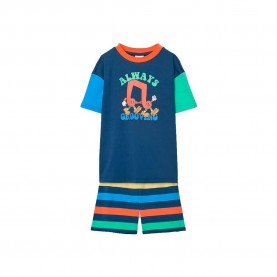 Пижама Boboli 683007 short sleeve pyjama - Blue (Indigo) пижама,детски,пижами,boboli,683007,short,sleeve,pyjama,blue,(indigo)