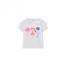 Тениска Boboli 753016 short sleeve T-shirt - White (White) тениска,мъжки,тениски,дамски,тениски,boboli,753016,short,sleeve,t,shirt,white,(white)