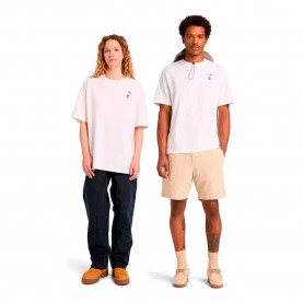 Тениска Timberland Slogan short sleeve T-shirt - White (White) тениска,мъжки,тениски,дамски,тениски,timberland,slogan,short,sleeve,t,shirt,white,(white)