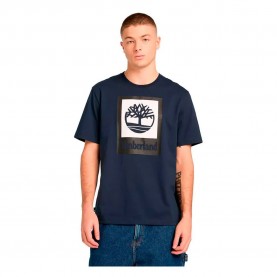 Тениска Timberland Stack Logo short sleeve T-shirt - Blue (Dark Sapphire) тениска,мъжки,тениски,дамски,тениски,timberland,stack,logo,short,sleeve,t,shirt,blue,(dark,sapphire)