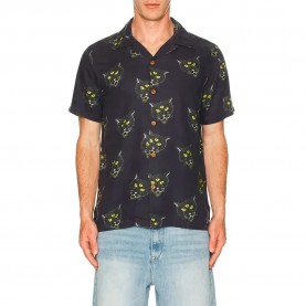 Риза с къс ръкав Nudie jeans Arvid The Cat Hawaii short sleeve shirt - Black (Antracite) риза,с,къс,ръкав,мъжки,ризи,nudie,jeans,arvid,the,cat,hawaii,short,sleeve,shirt,black,(antracite)
