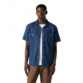 риза,с,къс,ръкав,дамски,ризи,мъжки,ризи,levi´s,®,classic,western,short,sleeve,shirt,blue,(laurel,dark,wash)