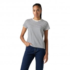 Тениска Levi´s ® Perfect short sleeve T-shirt - White (Mariner Navy Blazer Stripe Egret) тениска,мъжки,тениски,дамски,тениски,levi´s,®,perfect,short,sleeve,t,shirt,white,(mariner,navy,blazer,stripe,egret)