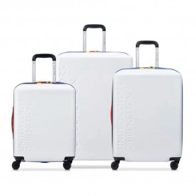 Delsey X United Colors Of Benetton Slim S/M/L 122L trolley bag - White (White) куфари,delsey,x,united,colors,of,benetton,slim,s,m,l,122l,trolley,bag,white,(white)