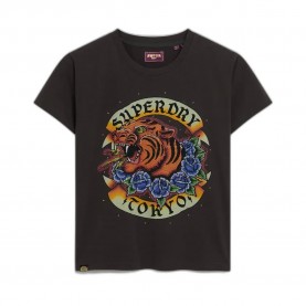 тениска,мъжки,тениски,дамски,тениски,superdry,tattoo,rhinestone,fitted,short,sleeve,t,shirt,refurbished,multicolor,(carbon,black)