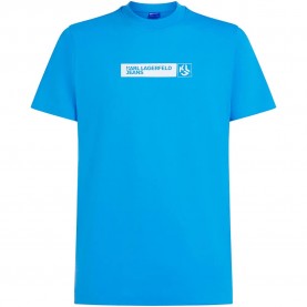Тениска Karl lagerfeld jeans A1M17112 Slim Graphic short sleeve T-shirt - Blue (Azure Blue) тениска,мъжки,тениски,дамски,тениски,karl,lagerfeld,jeans,a1m17112,slim,graphic,short,sleeve,t,shirt,blue,(azure,blue)