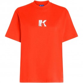 Тениска Karl lagerfeld jeans A1W17031 short sleeve T-shirt - Orange (Grenadine) тениска,мъжки,тениски,дамски,тениски,karl,lagerfeld,jeans,a1w17031,short,sleeve,t,shirt,orange,(grenadine)